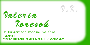 valeria korcsok business card